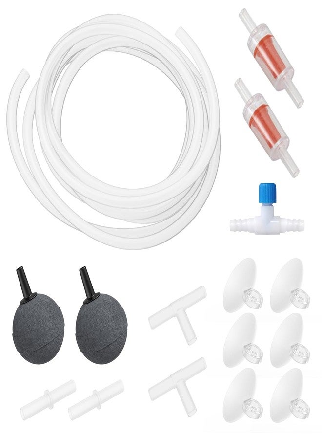 MoonOrange Aquarium Air Pump Accessories Kit with Standard Tubing, Air Stones, Check Valves, Suction Cups and Connectors.(10 Ft. Tubing/2 Air Stone) - Image 1
